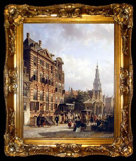framed  unknow artist European city landscape, street landsacpe, construction, frontstore, building and architecture. 275, ta009-2